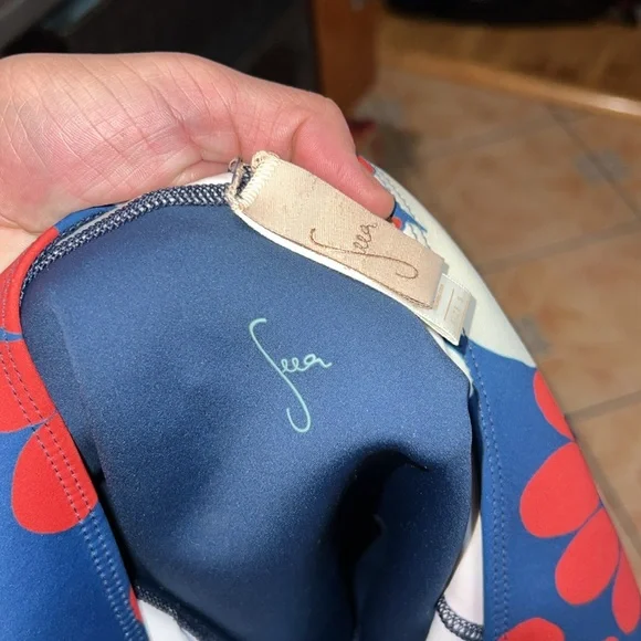 Seea Lido Blue and Orange Floral One Piece Swimsuit - Picture 4 of 6